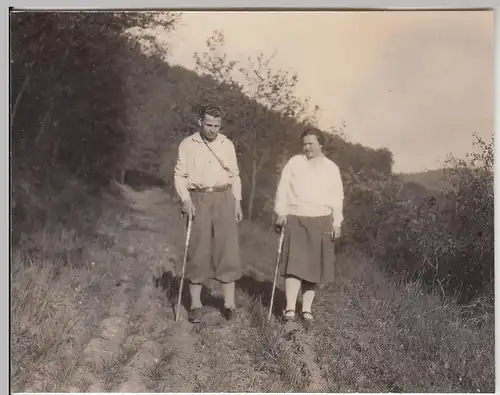 (F28543) Orig. Foto Wanderer unterwegs nach Kielforst 1929