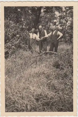 (F28498) Orig. Foto Magdeburg, Männer beim Felsenberg 1937