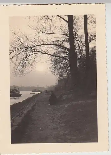 (F28439) Orig. Foto Partie an einem Fluss (Elbe Magdeburg?) 1936