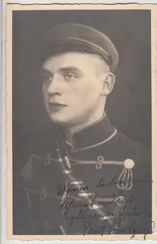 (F28437) Orig. Foto Porträt eines Mannes in Paradeuniform 1936