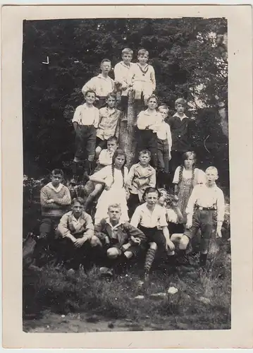(F28297) Orig. Foto Schulklasse aus Realschule Schwenningen im Freien 1920er