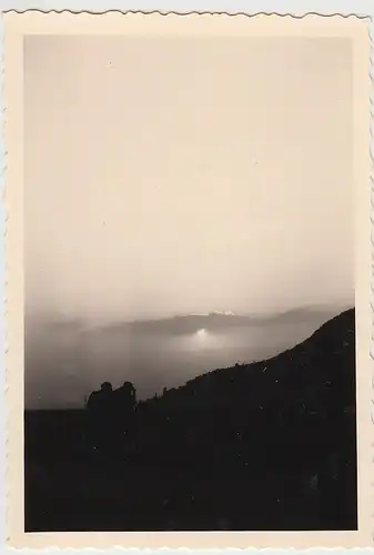 (F28259) Orig. Foto Abendstimmung über Heidelberg 1956