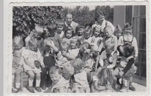 (F28177) Orig. Foto Kindergarten Berlin Dahlem, Gruppenbild Kinder 1943