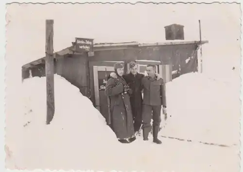 (F27940) Orig. Foto Flak-Stellung Glöthe im Winter 1940, Bunker Hänsgenhoch