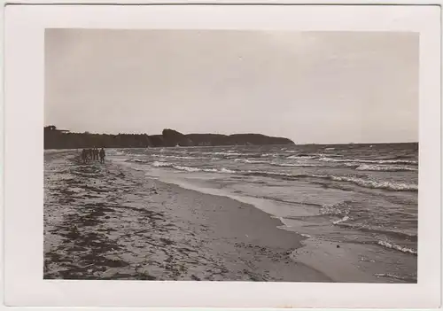 (F27787) Orig. Foto Zoppot, deutsche Soldaten am Strand 1940er