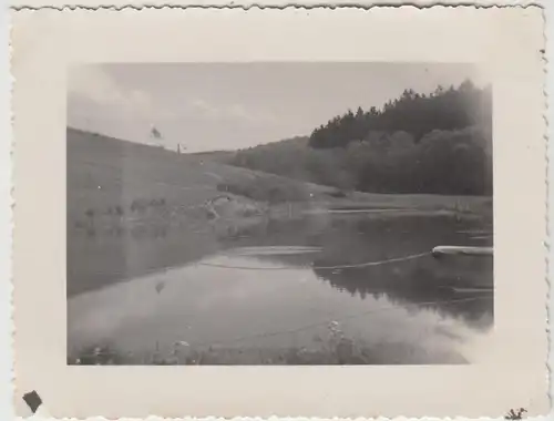 (F27678) Orig. Foto Landschaft möglicherweise bei Wildflecken 1938, Seilbahn