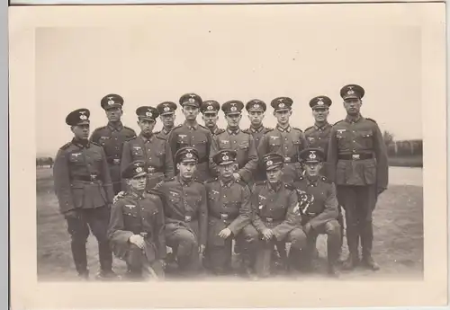 (F27668) Orig. Foto Frankfurt-Bonames, deutsche Soldaten Gruppenbild 1938