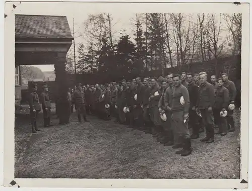 (F27643) Foto Soldaten in Marienberg, R.A.D. Abt. 4/250, 1934/35, m. Eßgeschirr