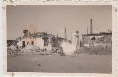 (F27585) Orig. Foto zerstörtes Gebäude in Russland 1941