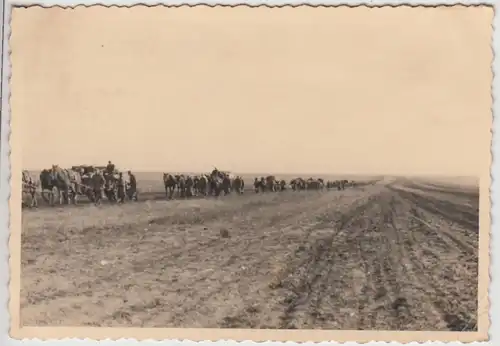 (F27579) Orig. Foto deutsche Soldaten in Russland 1941, Pferdekolonne