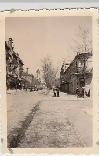 (F27566) Orig. Foto Straßenzug in Russland 1941, Lkw's