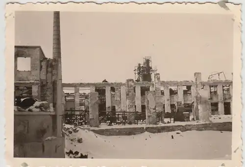 (F27563) Orig. Foto zerstörte Fabrik in Russland 1941