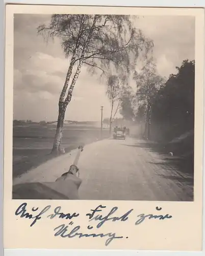 (F27414) Orig. Foto Militär Fahrzeugkolonne a.d Straße 1930er
