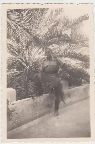 (F27383) Org. Foto Mintilogli b. Patras, deutscher Soldat a. Terrasse Villa 1943