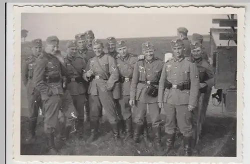 (F27267) Orig. Foto deutsche Soldaten a. Landstraße i. Mühlhausen / Th. 1938