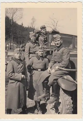 (F27240) Orig. Foto deutsche Soldaten, Rast im Kanzlersgrund / Thür. 1938