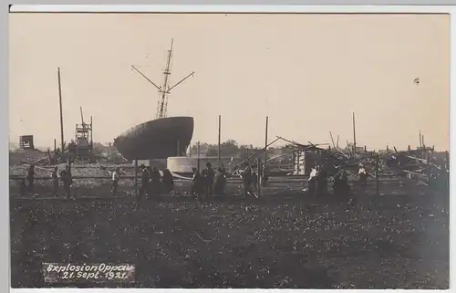 (F2691) Orig. Foto Oppau, Explosion Stickstoffwerk 1921, zerstörtes Werk