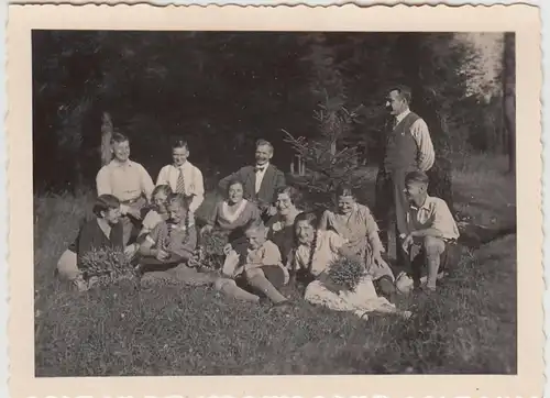 (F26885) Orig. Foto Personen, Wanderung nach Wachsenberg (Neusitz) 1933