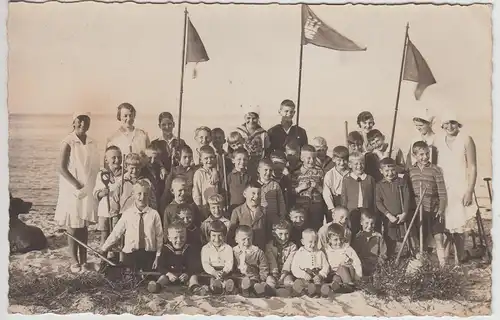 (F26874) Foto Wittdüm, Kinder v. Kinderheim Haus Sonnenschein am Strand 1929