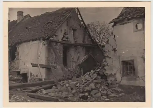 (F26793) Orig. Foto zerstörte Gebäude, unbekannter Ort im 2.WK 1940