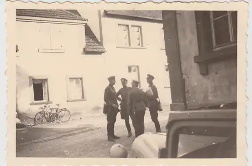 (F26753) Orig. Foto Zweibrücken, deutsche Soldaten m. Pkw a.d. Straße 1939