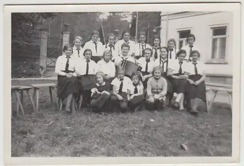 (F26656) Orig. Foto Mädchen, Wanderung Bad Homburg, Gruppenbild 1936