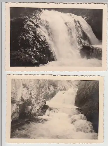 (F26594) 2x Orig. Foto Gebirgsbach, Wasserfall am Säuling 1941