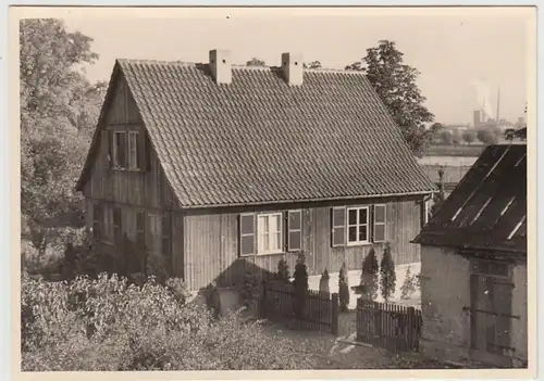 (F26499) Orig. Foto Kassel Karlsaue, neu gebautes Holzhaus um 1950