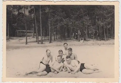 (F26410) Orig. Foto Luftwaffe Soldaten am Großsee b. Cottbus 1936