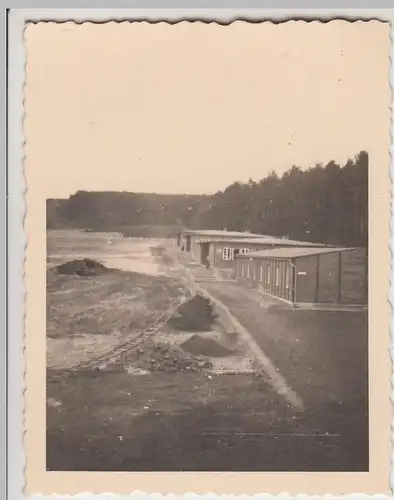 (F26322) Orig. Foto Halberstadt, Barackenlager, Feldbahngleis 1935