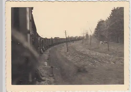(F26258) Orig. Foto Zug, Soldatentransport zw. Elbing u. Agram 1941