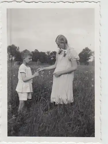 (F26158) Orig. Foto Kinder auf der Wiese 1935