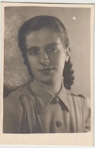 (F26108) Orig. Foto Porträt Mädchen Ursula Roth (12 J.) 1943