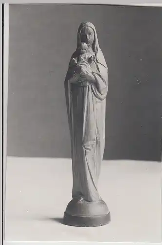 (F26103) Orig. Foto Holz-Skulptur Madonna, heilige Maria