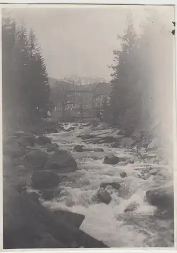 (F26019) Orig. Foto Krummhübel, Fluss-Partie bei der Talsperre 1931