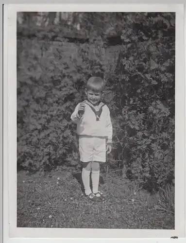 (F25921) Orig. Foto kleiner Junge (5) in Matrosenkleidung 1933
