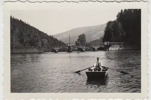 (F25614) Orig. Foto Krummhübel, Karpacz, Partie Lomnitztalsperre 1935