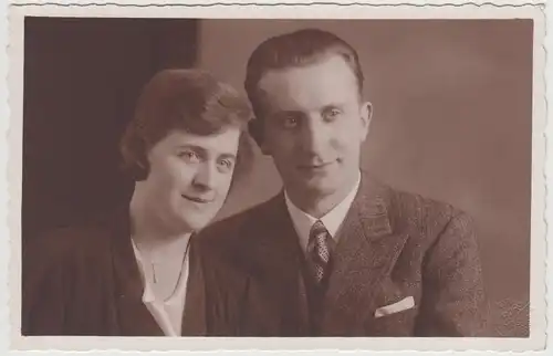 (F25601) Orig. Foto Porträt eines Paares, Gießen 1930er