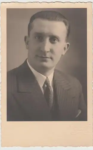 (F25597) Orig. Foto Porträt junger Mann, Gießen 1930er