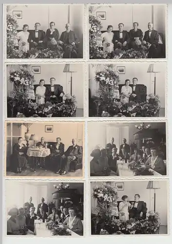(F25485) 21x Orig. Foto Verlobungsfeier, Personen im Raum, 1933