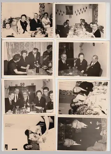 (F25251) 8x Orig. Foto Personen feiern Silberne Hochzeit 1962