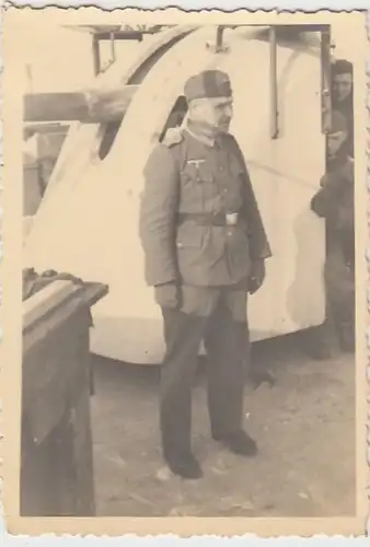 (F2514) Orig. Foto 2.WK, auf einem Schiff mit Geschütz-Turm, 1940er