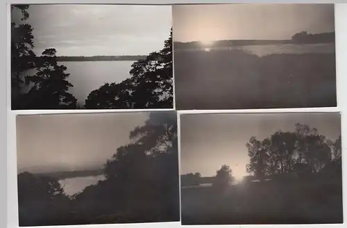 (F25076) 4x Orig. Foto Berlin Grunewald, Abendstimmung a.d. Havel 1937