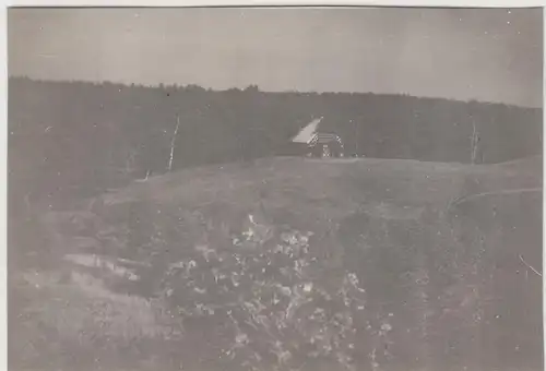 (F25041) Orig. Foto Prebelow, Blick zu einem Gebäude, Hütte 1935