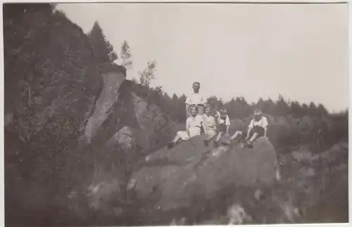 (F25036) Orig. Foto Sächsische Schweiz, Personen bei Saupsdorf 1935