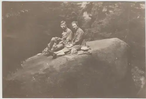 (F24943) Orig. Foto Sächsische Schweiz, Personen auf dem Brand 1927