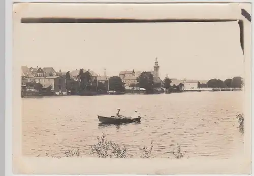 (F24876) Orig. Foto Leer, kleines Boot auf der Leda 1929