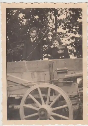 (F24780) Orig. Foto Personen auf dem Pferdewagen 1941