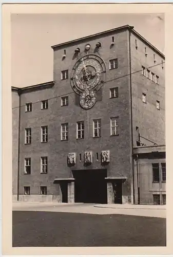 (F24729) Orig. Foto München, Uhr am Deutschen Museum 1938