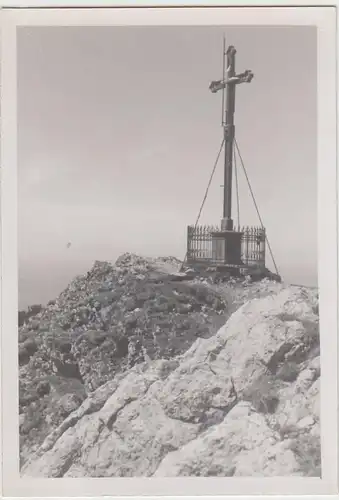 (F24703) Orig. Foto Hochfelln, Gipfelkreuz 1938